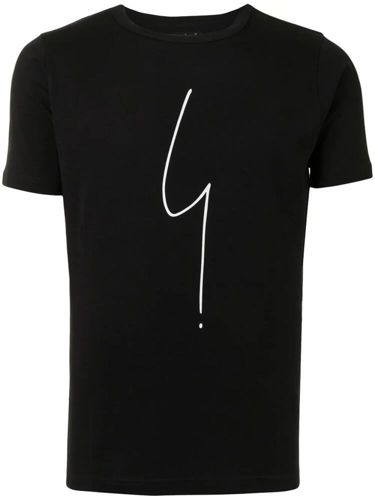 agnès b. scribble-print cotton T-shirt - Black Cover