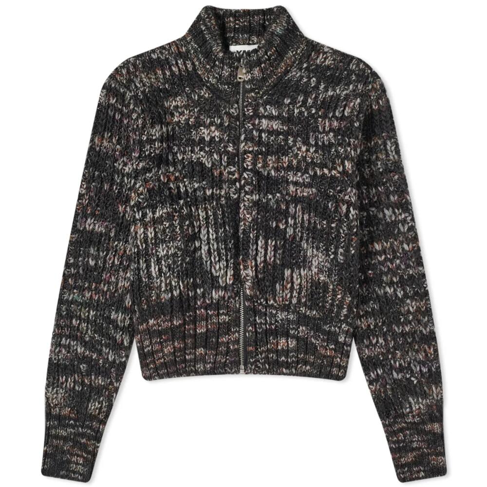 YMC Women's Wez Zip Up Cardigan in Black Multi Cover