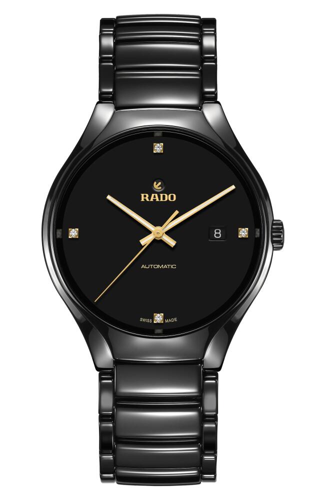 RADO True Automatic Diamond Ceramic Bracelet Watch, 40mm in Titanium Cover