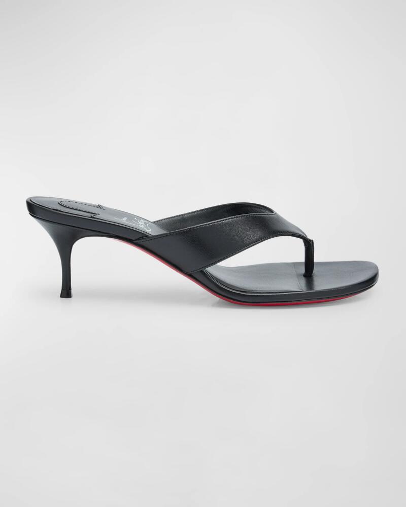 Christian Louboutin Leather Thong Red Sole Slide Sandals Cover