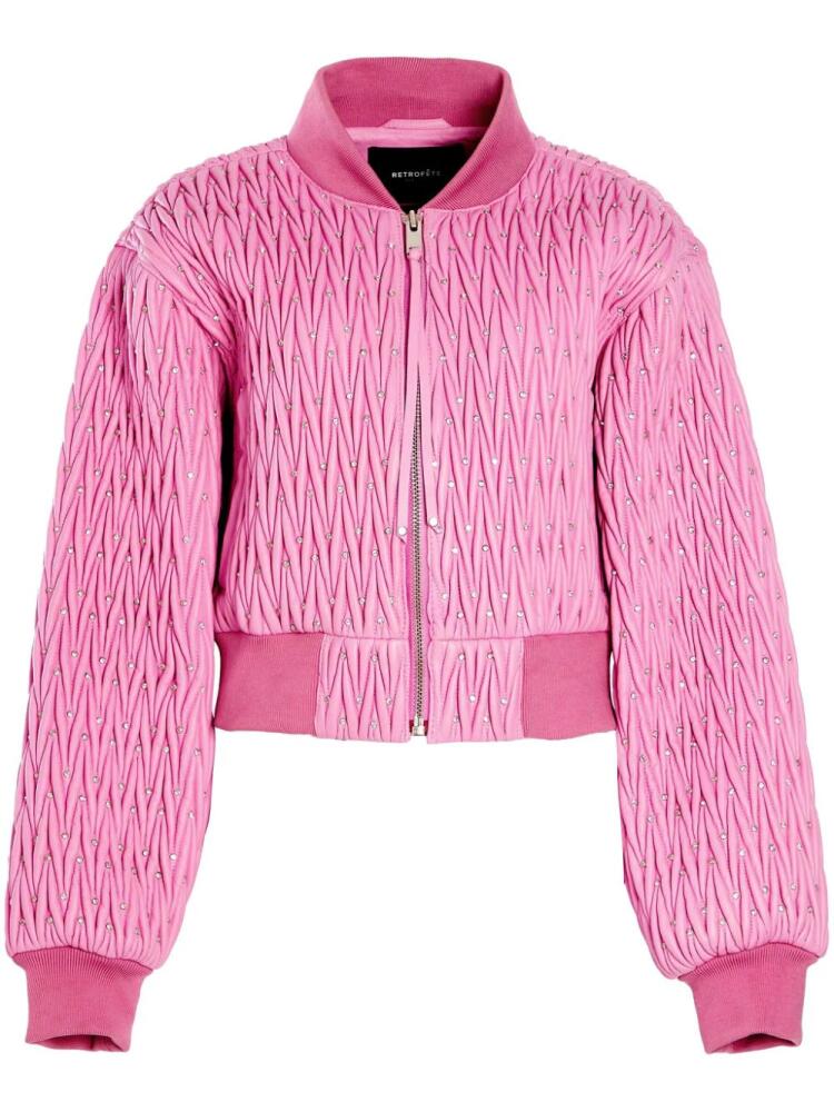 Retrofete Morgana matelassé bomber jacket - Pink Cover