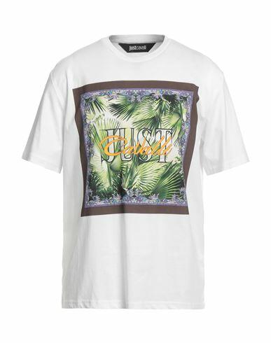 Just Cavalli Man T-shirt White Cotton Cover