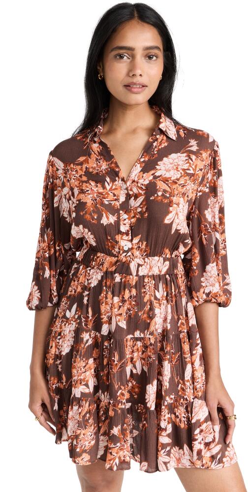 Playa Lucila Mini Dress Brown Floral Cover