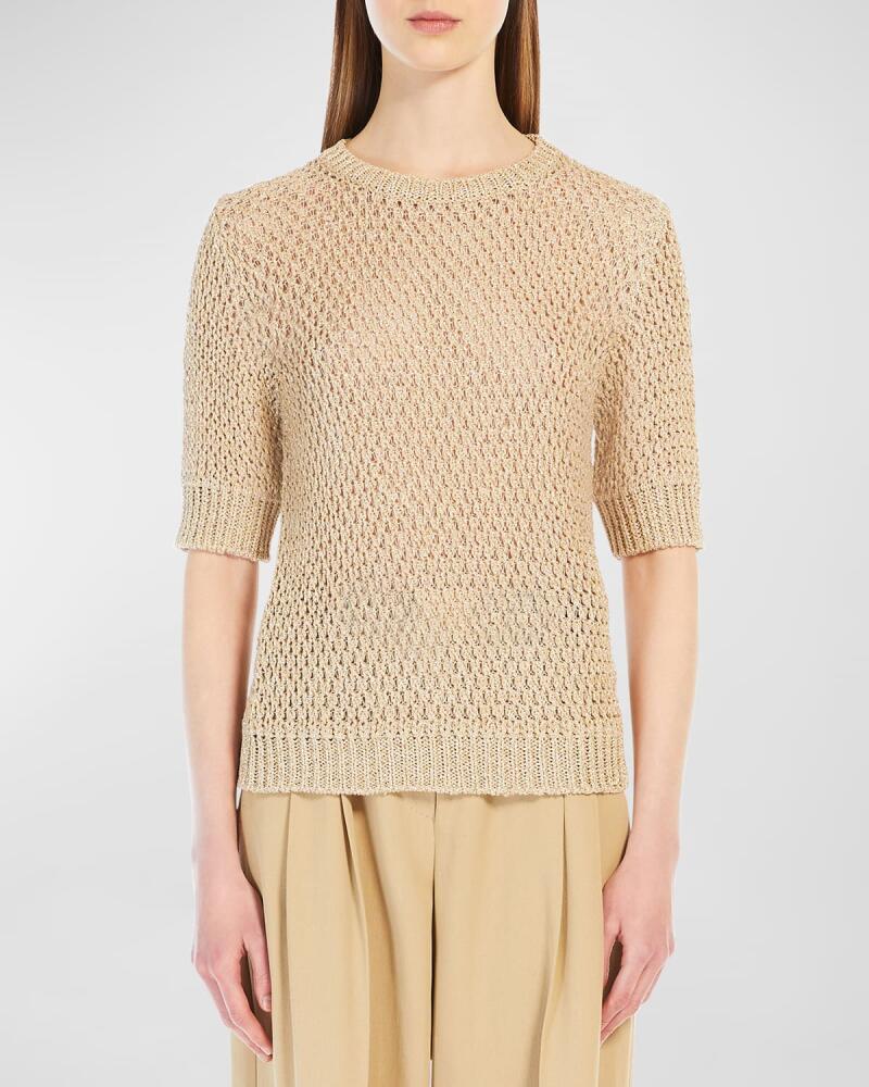 Max Mara Studio Fasto Knit Elbow-Sleeve Pullover Cover