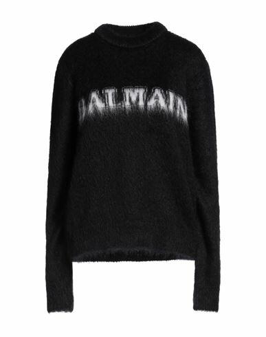 Balmain Woman Sweater Black Mohair wool, Polyamide, Virgin Wool, Wool Cover