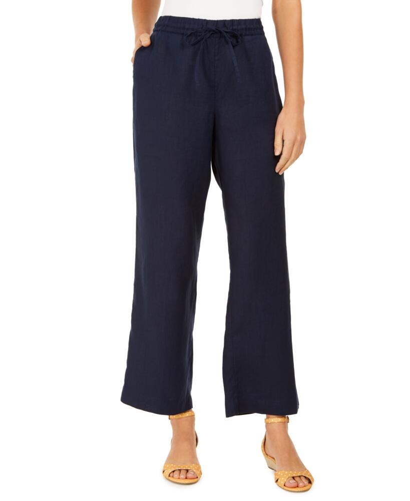 Charter Club Women's 100% Linen Drawstring Pants, Created for Macy's - Intrepid Blue Cover