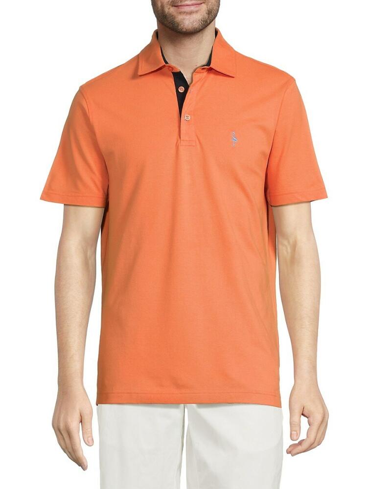 TailorByrd Men's Contrast Performance Polo - Sunset Red Cover