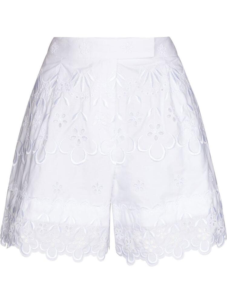 Simone Rocha broderie-anglaise scalloped cotton shorts - White Cover