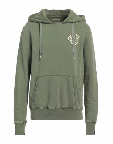 True Religion Man Sweatshirt Military green Cotton Cover