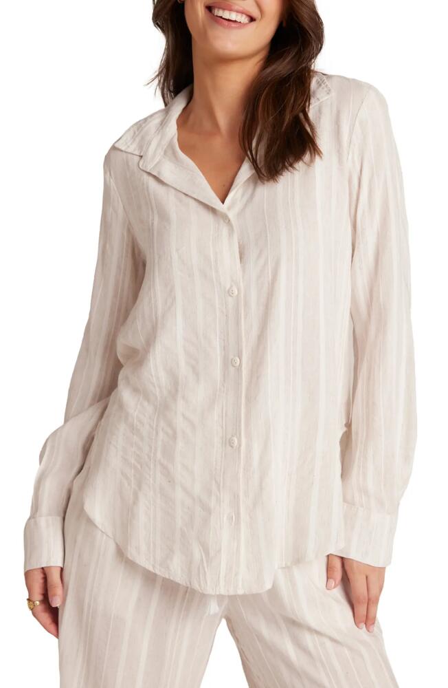 Bella Dahl Flowy Stripe Shirt in White Sand Stripe Cover