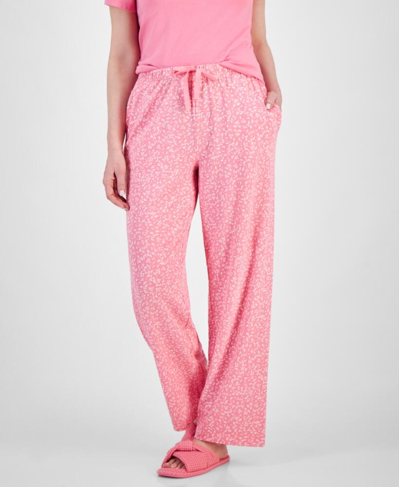 Charter Club Women's Printed Drawstring Pajama Pants, Created for Macy's - Sketched Leaves Cover