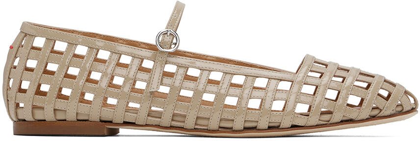 Aeyde Beige Uma Caged Mary-Jane Ballerina Flats Cover