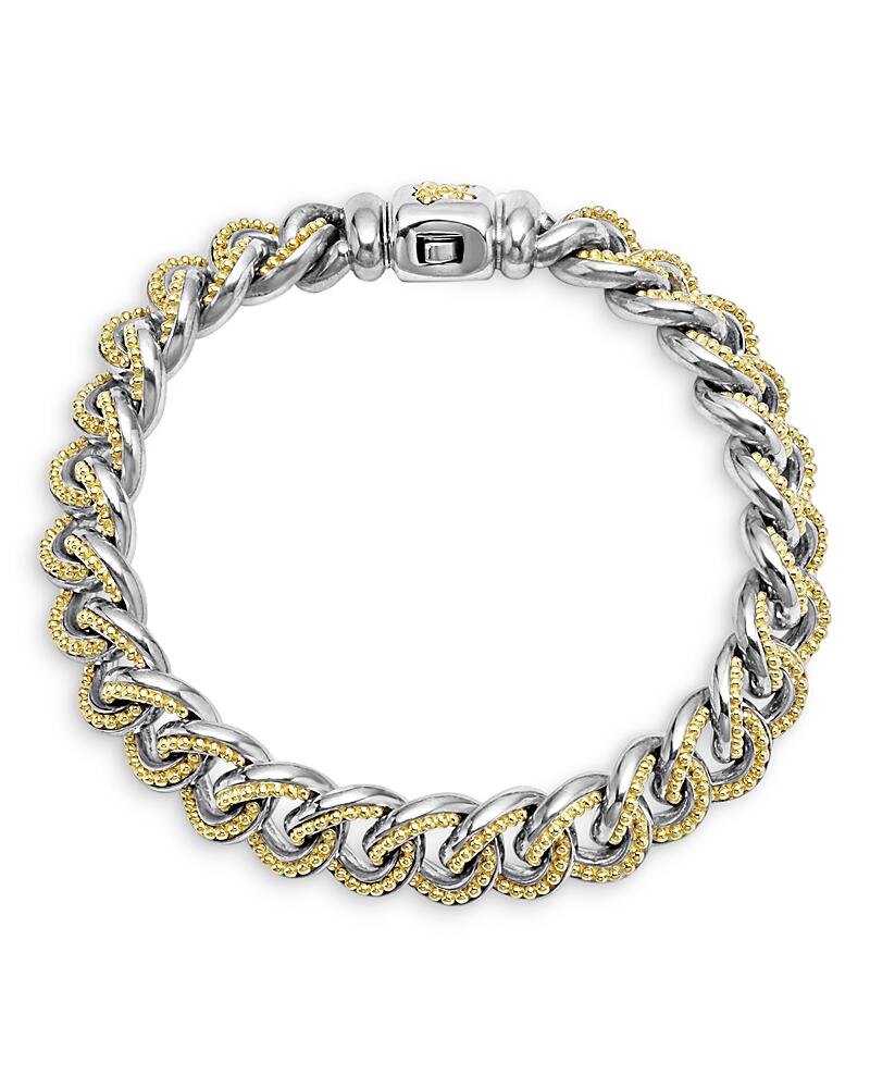 Lagos Men's 18K Yellow Gold & Sterling Silver Anthem Beaded Curb Link Bracelet - Exclusive Cover