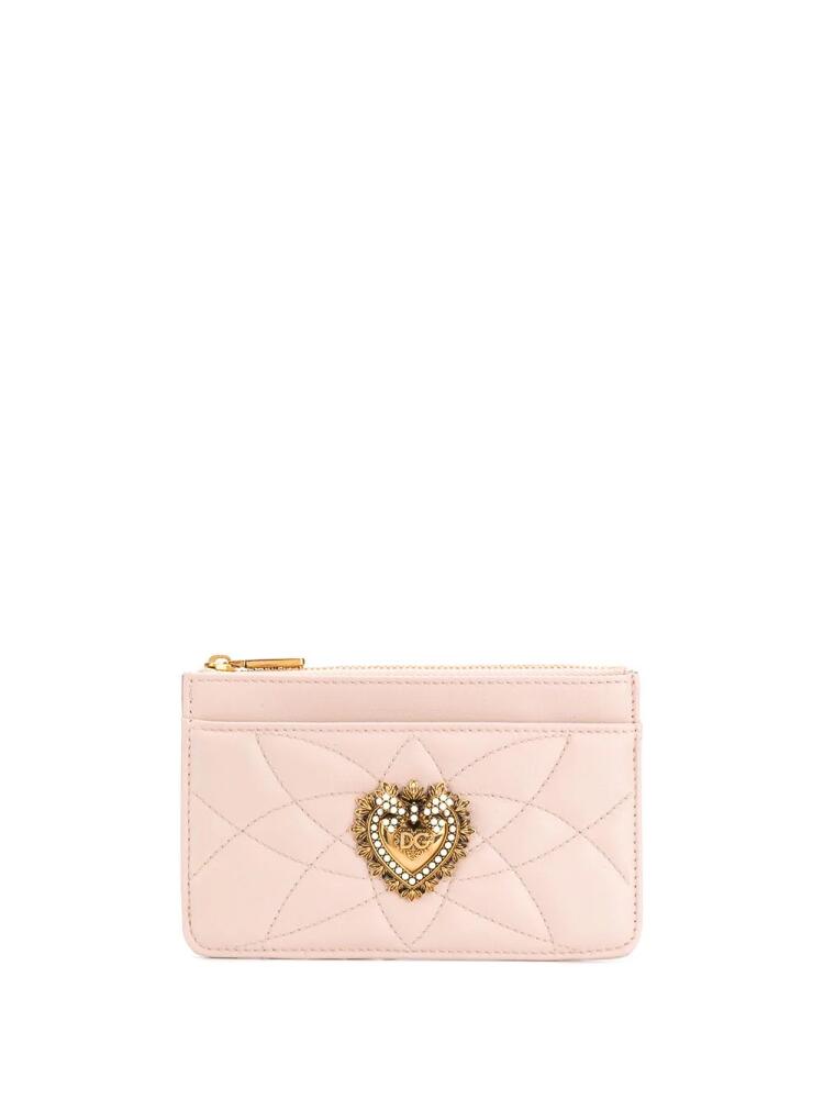 Dolce & Gabbana medium Devotion quilted card holder - Pink Cover