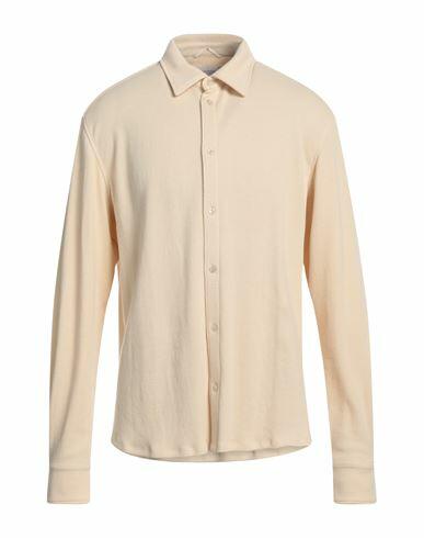 Agnona Man Shirt Cream Cotton, Cashmere, Metal Cover