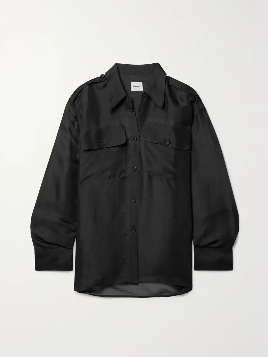 KHAITE - Missa Oversized Silk-organza Shirt - Black Cover