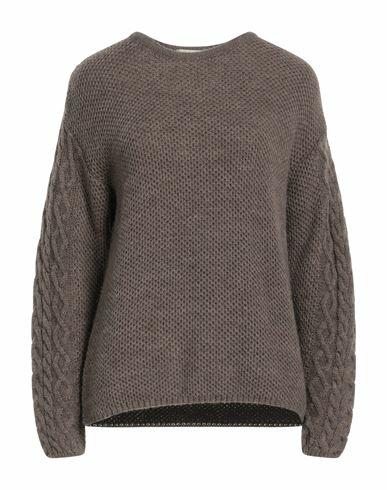 Cashmere Company Woman Sweater Khaki Wool, Alpaca wool Cover