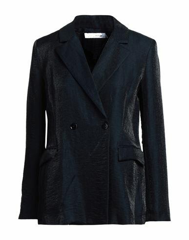 European Culture Woman Blazer Midnight blue Viscose, Linen, Polyamide Cover