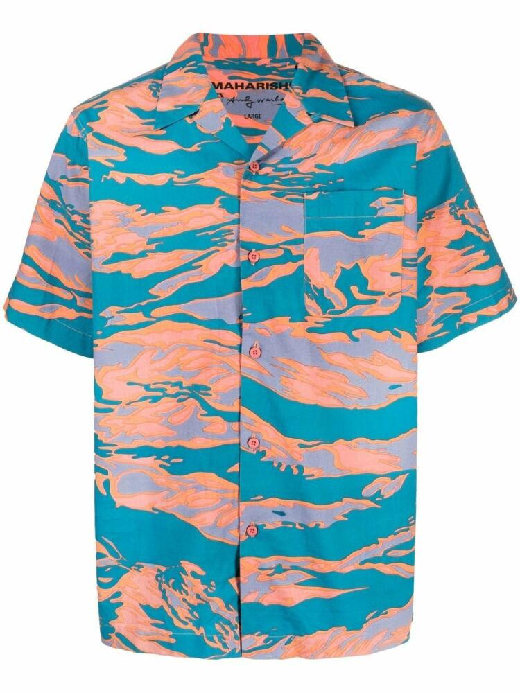 Maharishi graphic-print camp-collar shirt - Orange Cover