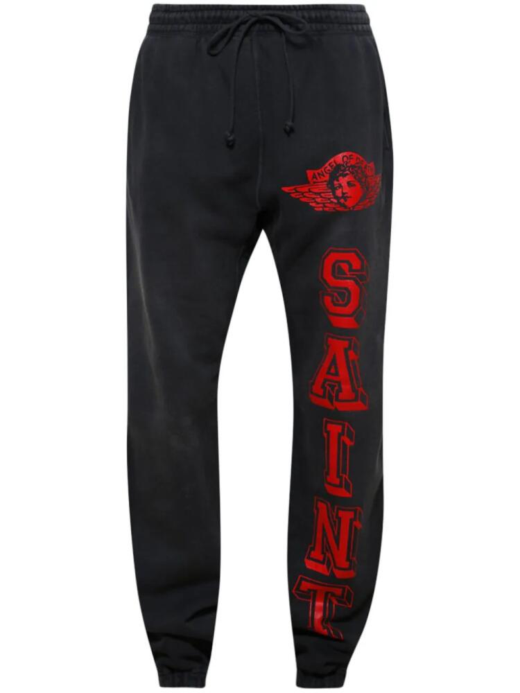 SAINT MXXXXXX Angel cotton track pants - Black Cover