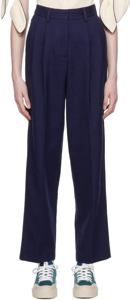 See by Chloé Navy Wide-Leg Trousers Cover