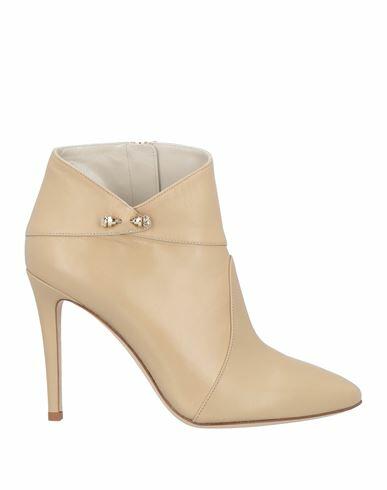 Mia Becar Woman Ankle boots Beige Soft Leather Cover