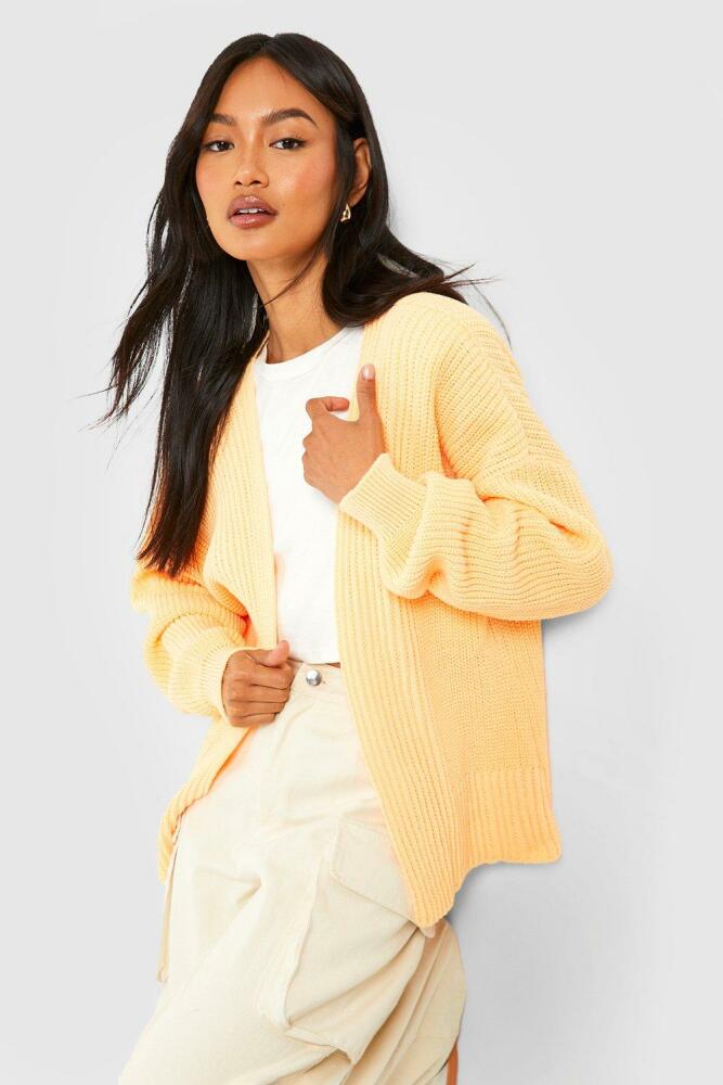 boohoo Womens Oversized Rib Cardigan - Orange Cover