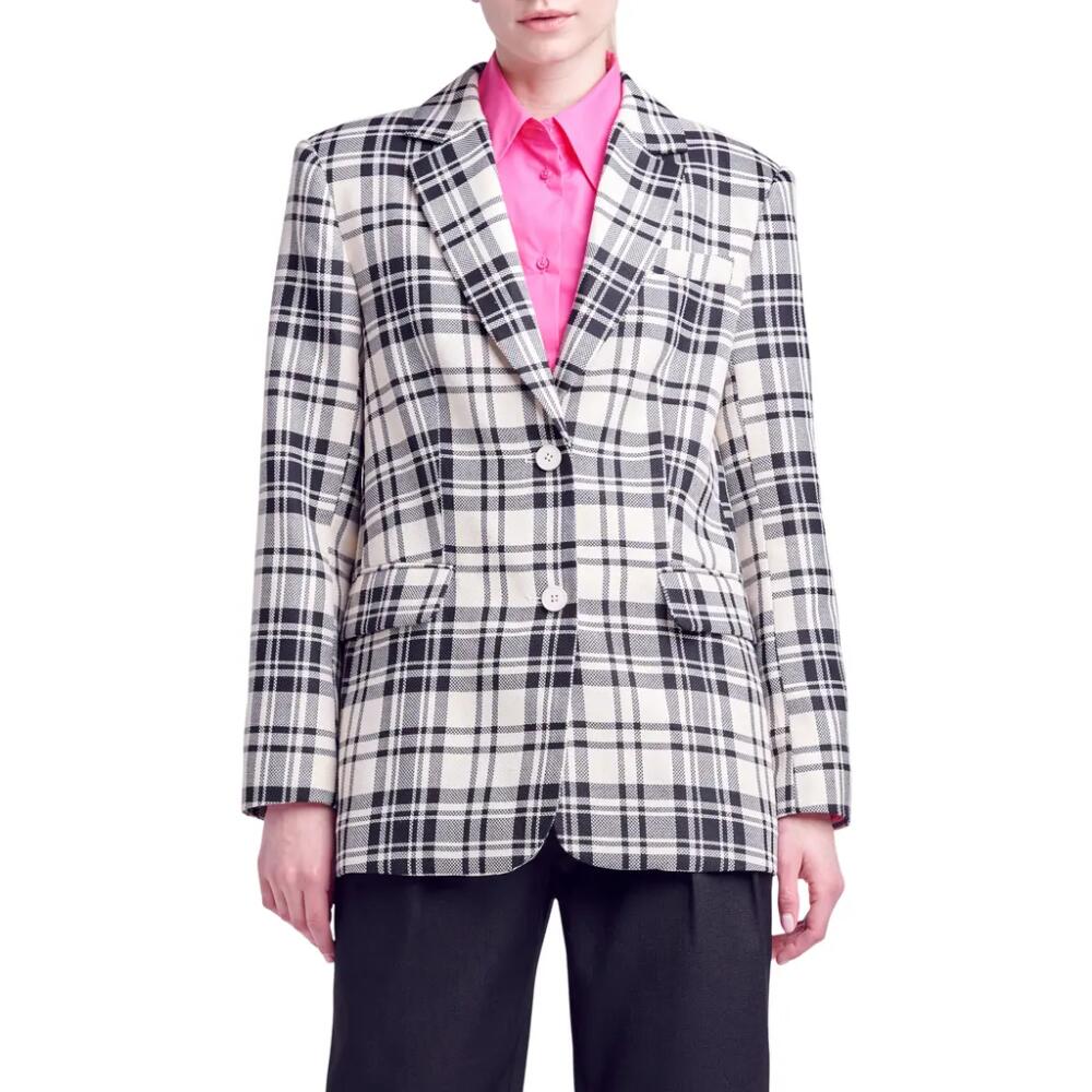 English Factory Plaid Blazer in Cream Cover