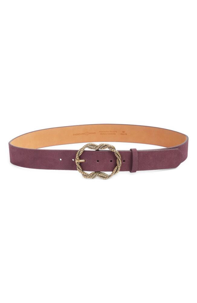 Treasure & Bond Carmen Twist Rope Buckle Leather Belt in Burgundy Fudge Cover