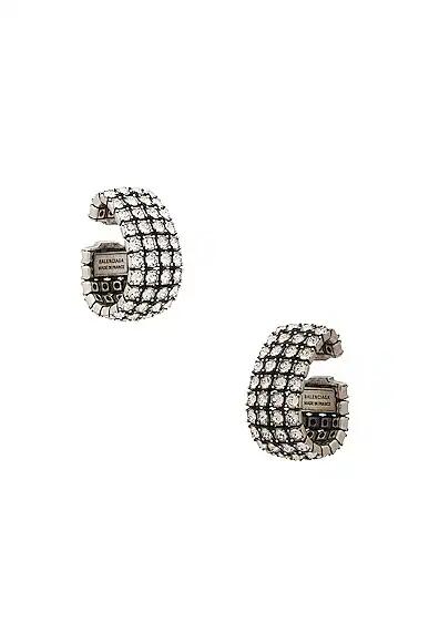 Balenciaga Glam Ear Cuffs in Metallic Silver Cover