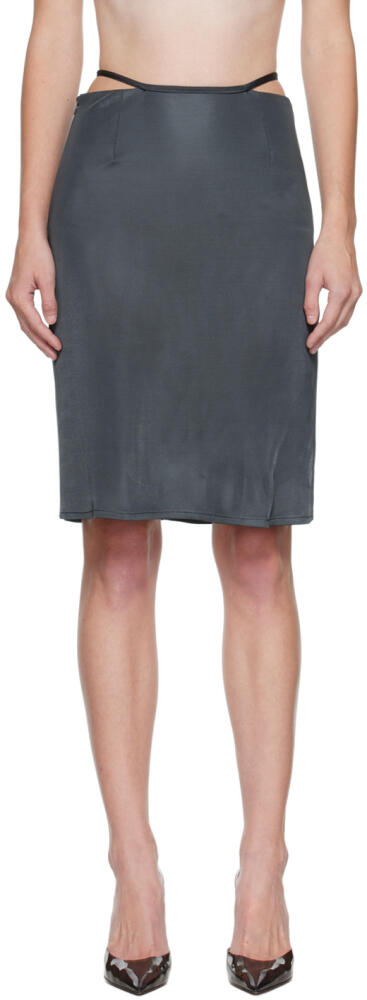 Atlein Gray Belted Miniskirt Cover