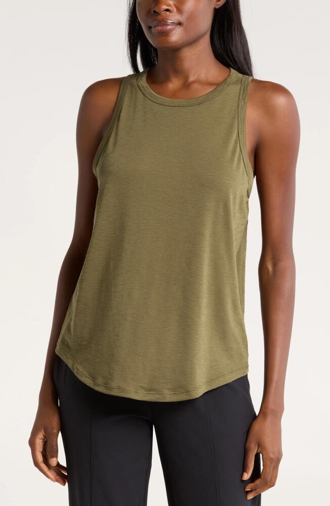 zella Spark Slub Tank Top in Olive Night Cover