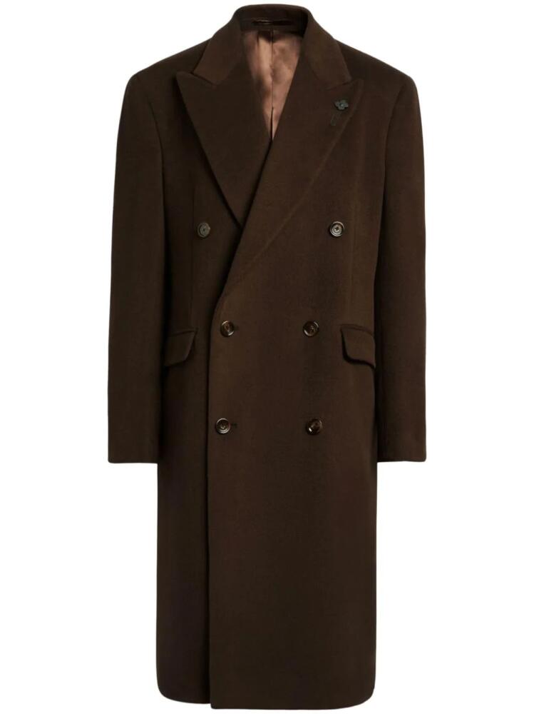 Lardini virgin wool double-breasted coat - Brown Cover