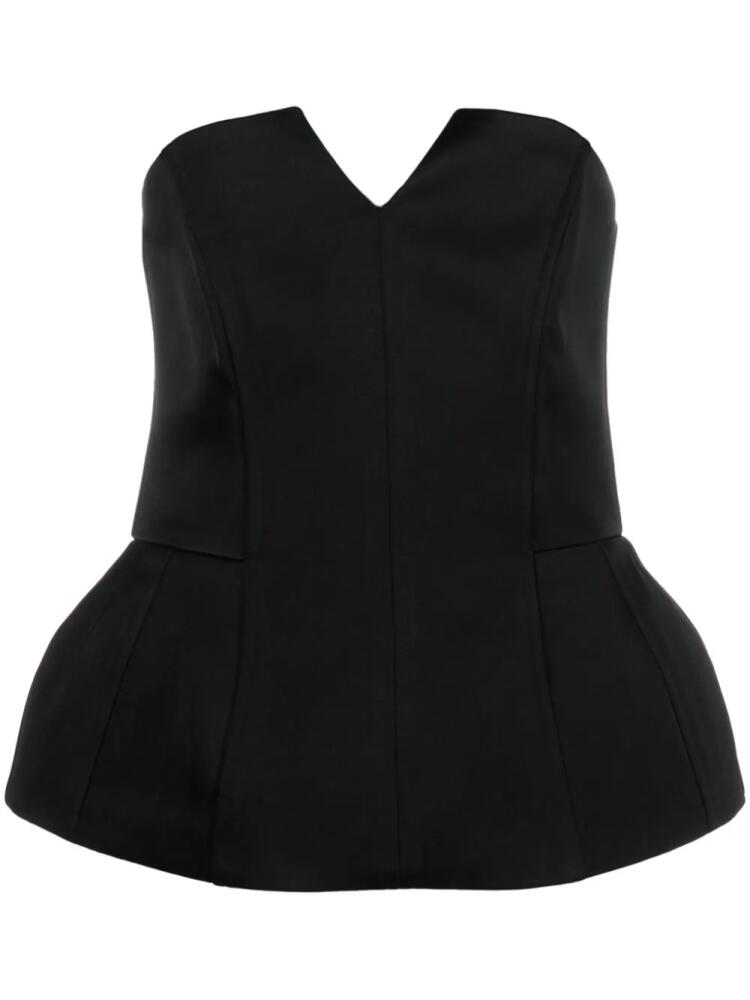 V:PM ATELIER Lumi peplum-hem satin top - Black Cover