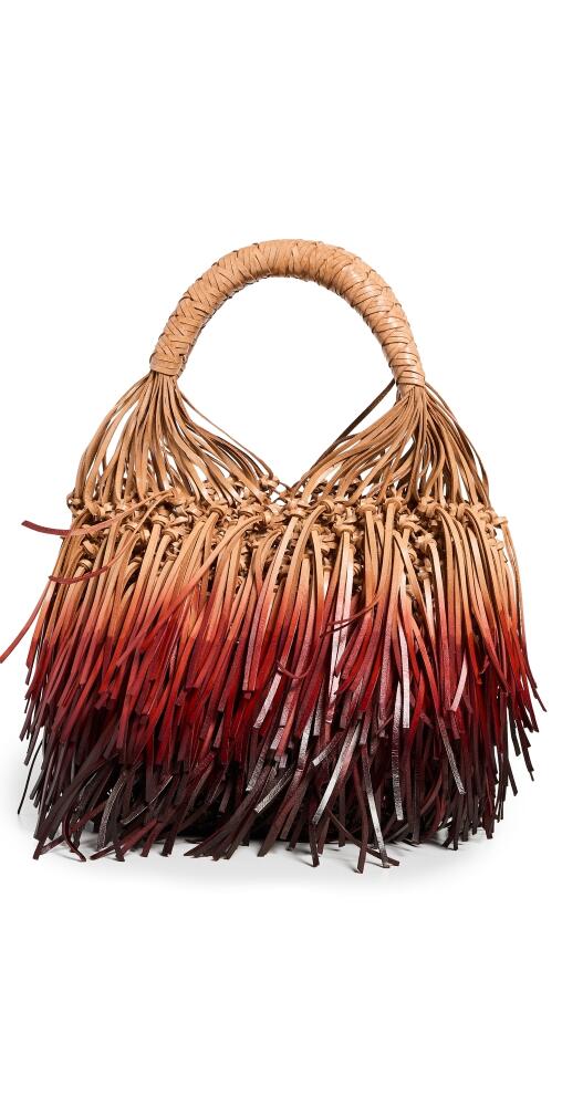 Ulla Johnson Valeria Small Fringe Hobo Bag Pomegranate Ombre Cover