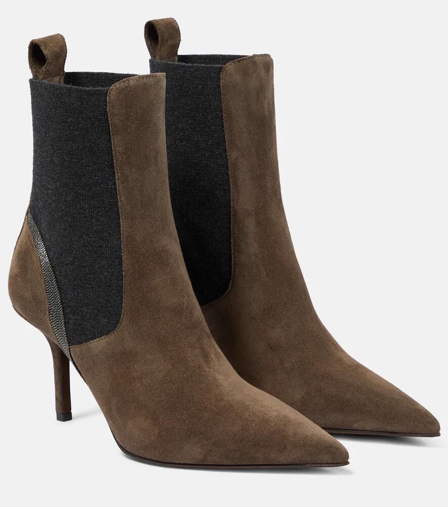 Brunello Cucinelli Embellished suede ankle boots Cover