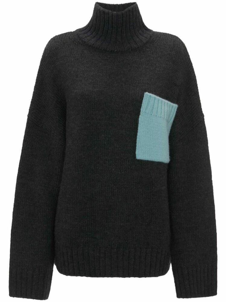 JW Anderson contrast-pocket ribbed-knit jumper - Grey Cover