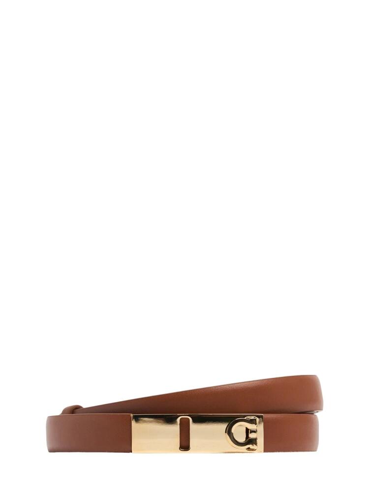 FERRAGAMO 18mm Hug Leather Belt Cover