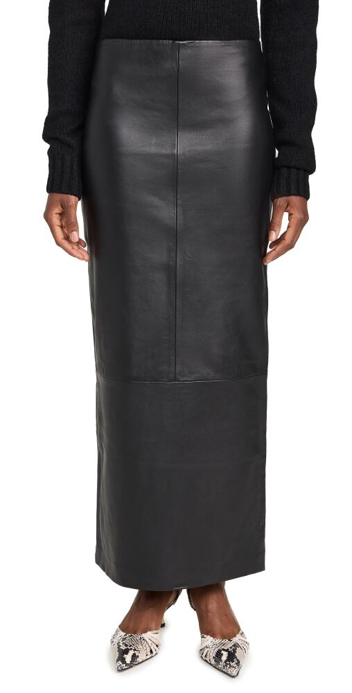 St. Agni Leather Column Skirt Black Cover