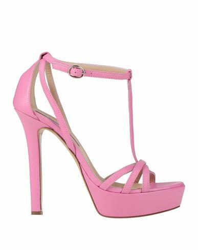 Marc Ellis Woman Sandals Pink Leather Cover