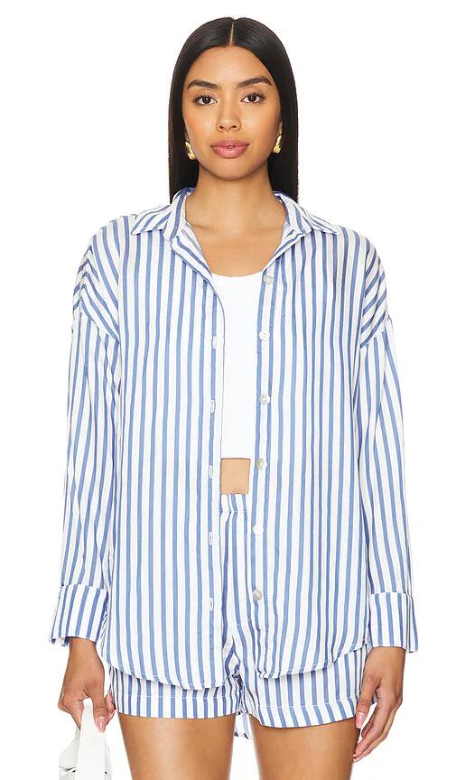 Bella Dahl Boyfriend Button Down in Blue Cover