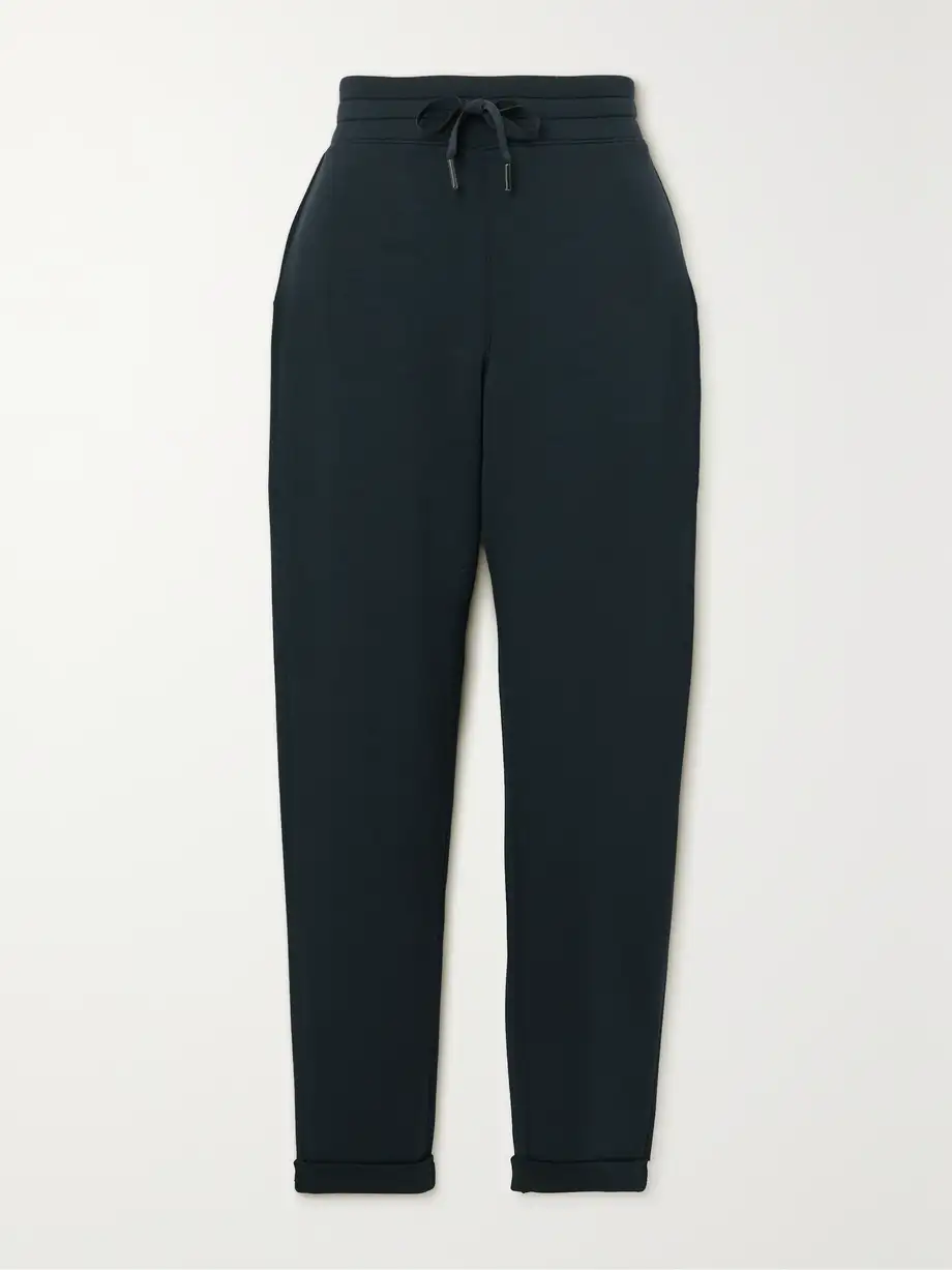 Spanx - Active Airessentials Cropped Stretch-jersey Tapered Sweatpants - Black Cover