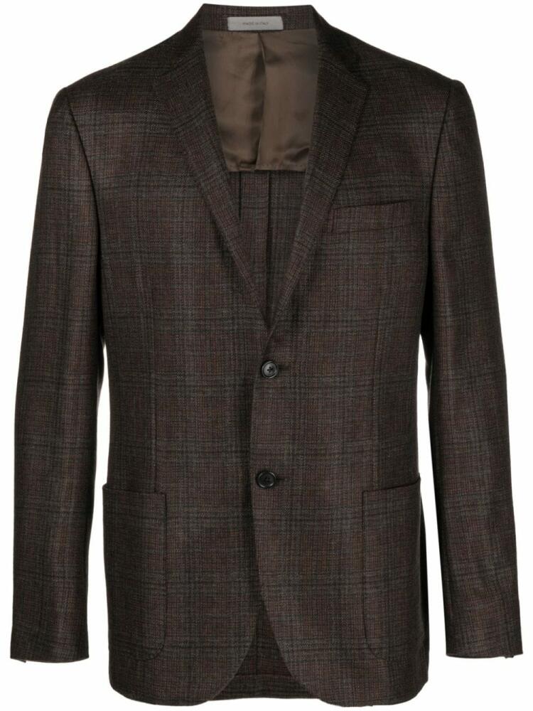 Corneliani check-pattern cashmere blazer - Brown Cover