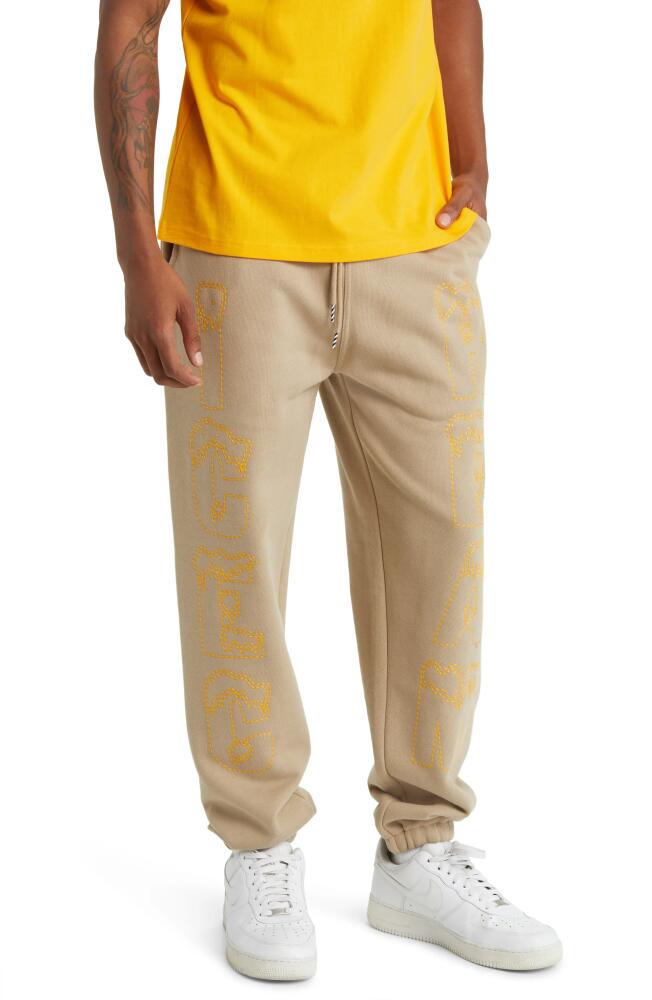 ICECREAM Snow Tops Embroidered Joggers in Chinchilla Cover