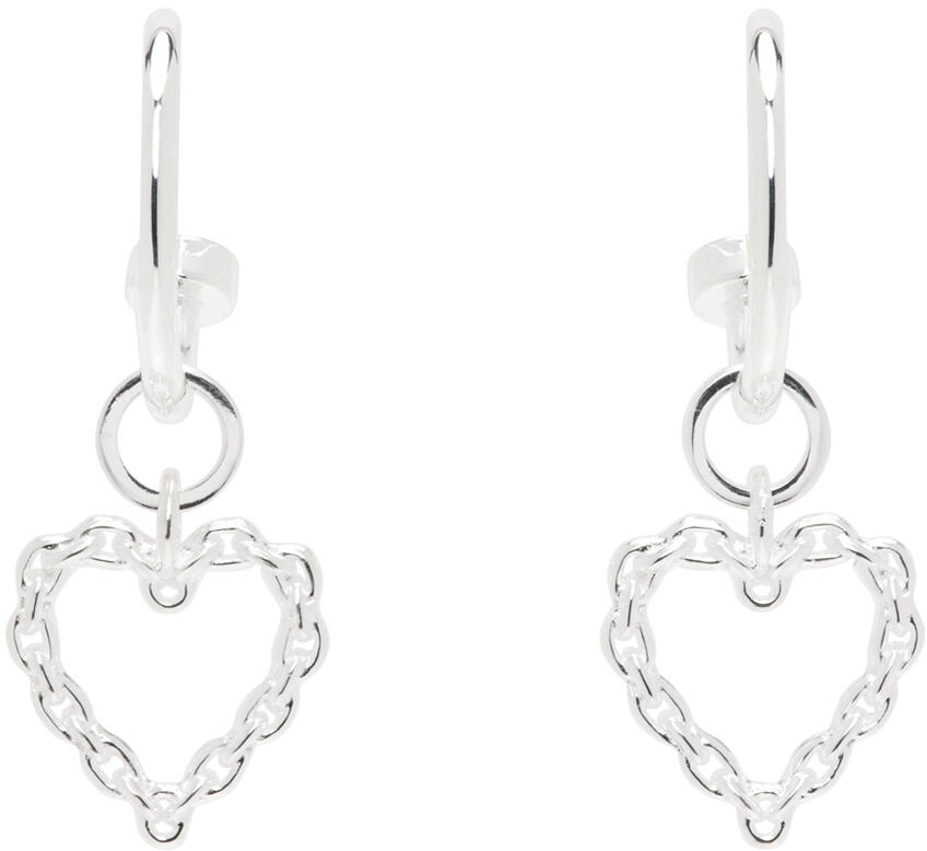 Stolen Girlfriends Club Silver Chain Heart Anchor Sleeper Earrings Cover