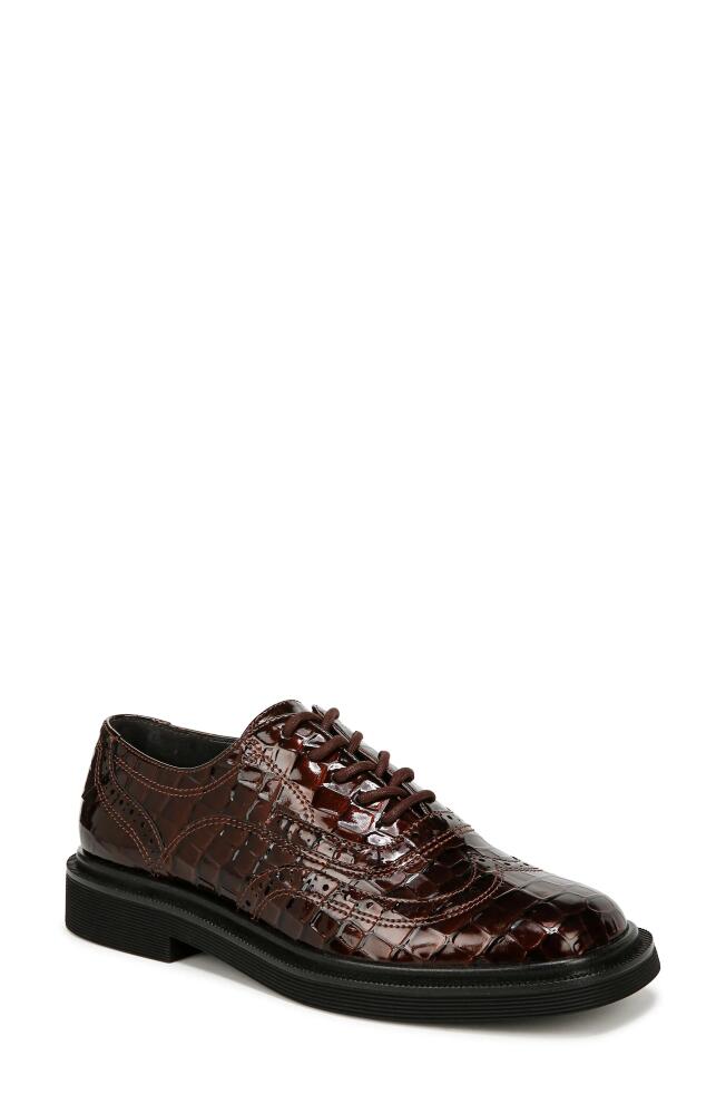 Franco Sarto Audrey Croc Embossed Wingtip Oxford in Brown Cover