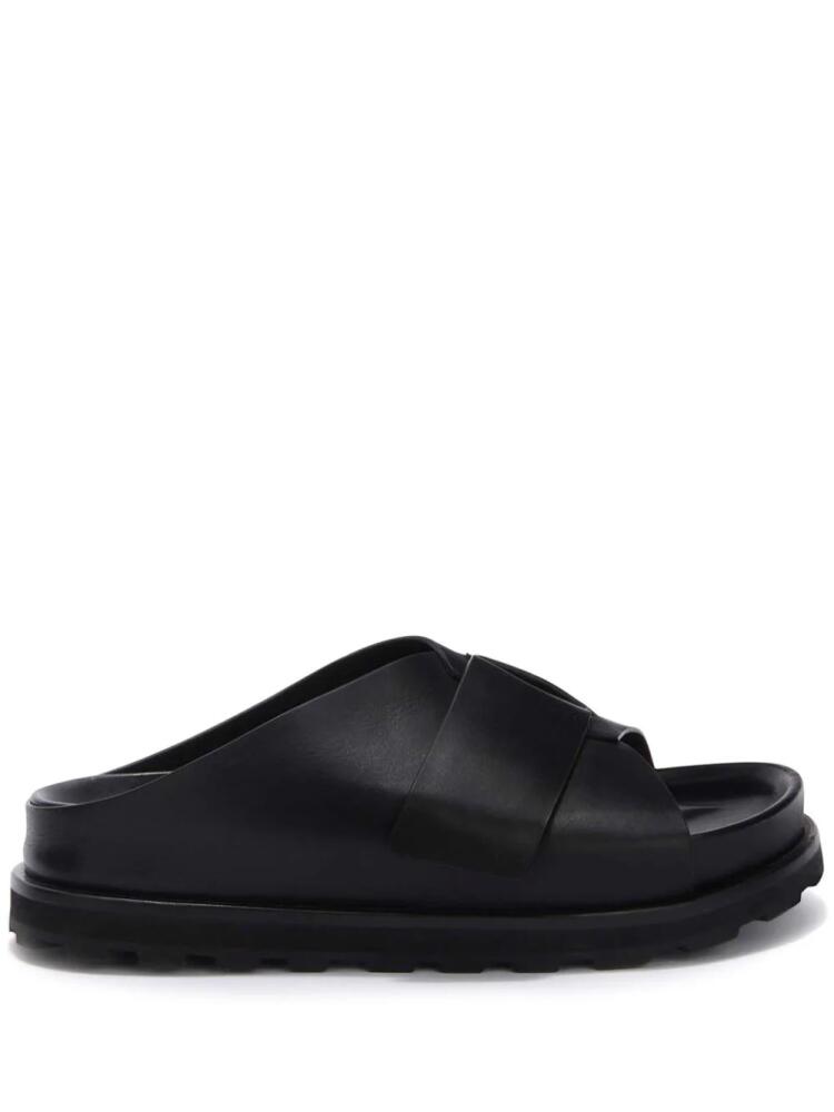 Jil Sander platform leather slides - Black Cover