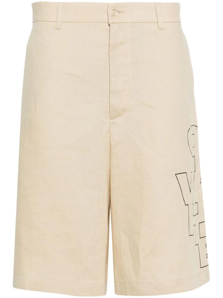 Off-White Outline Arrow linen shorts - Neutrals Cover