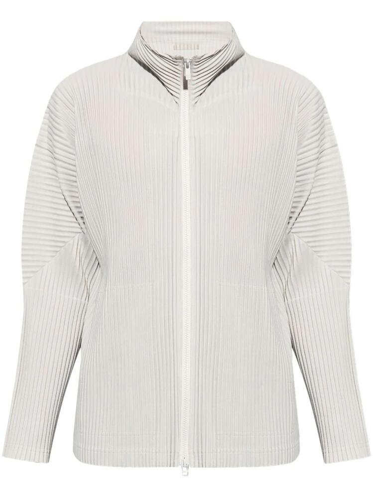 Homme Plissé Issey Miyake pleated zip-up hoodie - Grey Cover