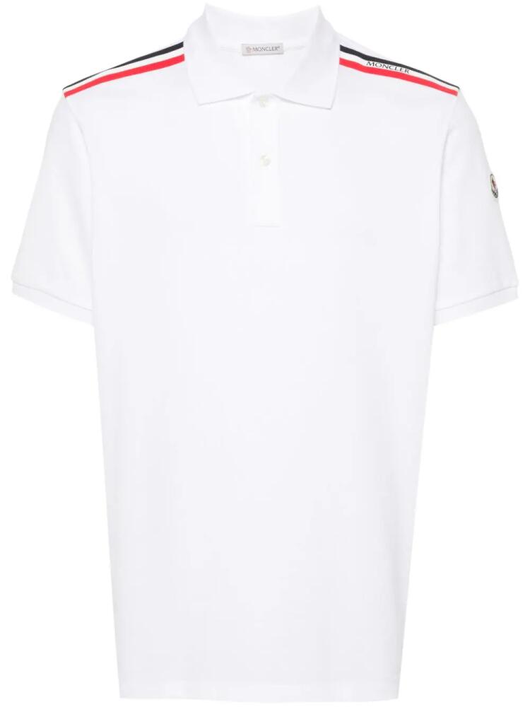 Moncler RWB-stripe polo shirt - White Cover